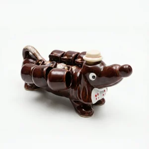 Bouteille anthropomorphique teckel vintage